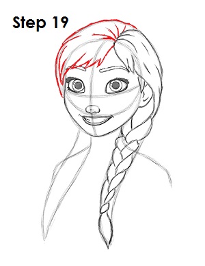 Draw Anna Step 19 Draw Anna Frozen 19