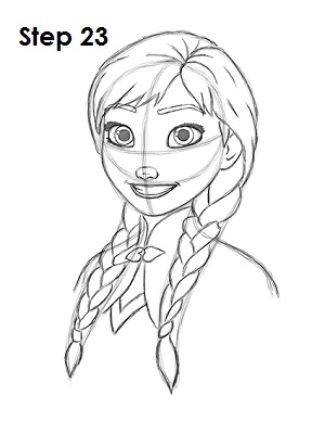 Draw Anna Step 23 Draw Anna Frozen 23