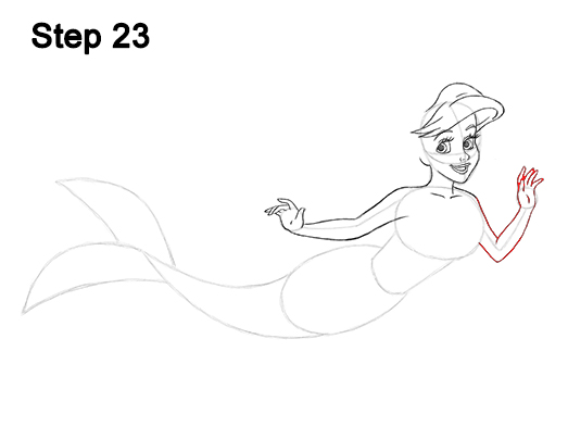 Ariel Little Mermaid Drawing 23 Draw Ariel Little Mermaid Body 23