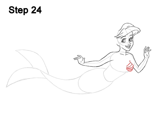 Ariel Little Mermaid Drawing 24 Draw Ariel Little Mermaid Body 24