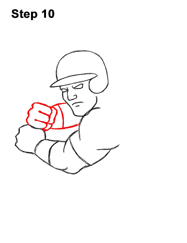 How to a Draw Cartoon Baseball Player Batter 10