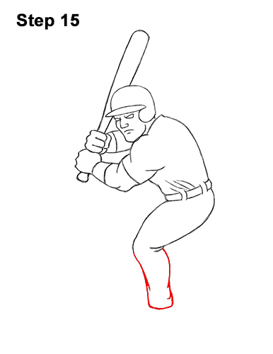 How to a Draw Cartoon Baseball Player Batter 15