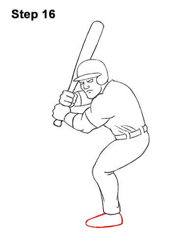 How to a Draw Cartoon Baseball Player Batter 16