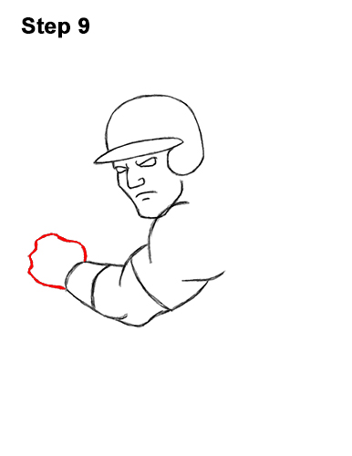 How to a Draw Cartoon Baseball Player Batter 9