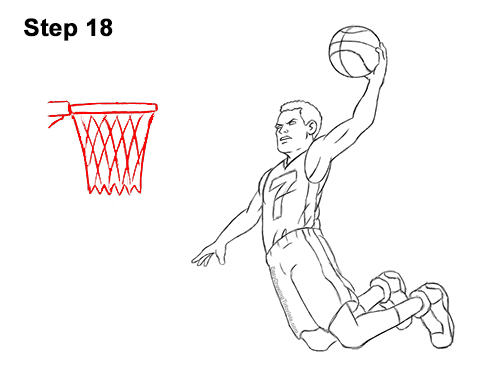 Draw Cartoon Basketball Player Dunk 18 How to a Draw Cartoon Basketball Player Dunking 18