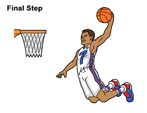 Draw Cartoon Basketball Player Dunk How to a Draw Cartoon Basketball Player Dunking