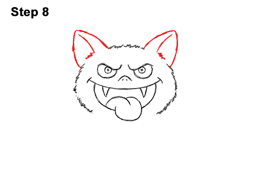How to Draw Angry Funny Cute Halloween Cartoon Bat 8