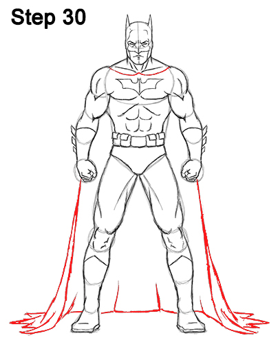 How to Draw Batman Full Body Step 30 How to Draw Batman Full Body Step 30