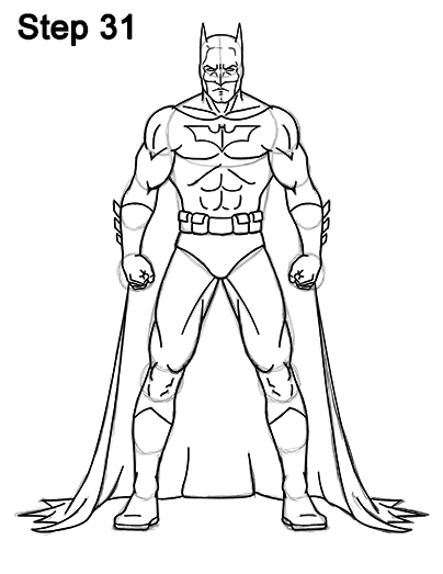 How to Draw Batman Full Body Step 31 How to Draw Batman Full Body Step 31
