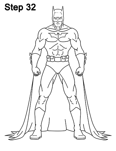 How to Draw Batman Full Body Step 32 How to Draw Batman Full Body Step 32