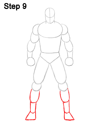 How to Draw Batman Full Body Step 9 How to Draw Batman Full Body Step 9