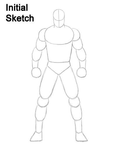 How to Draw Batman Full Body Initial Sketch How to Draw Batman Full Body Initial Sketch