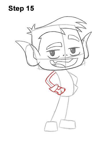 How to Draw Beast Boy Teen Titans Go! Full Body 15