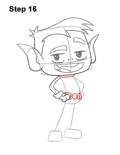 How to Draw Beast Boy Teen Titans Go! Full Body 16