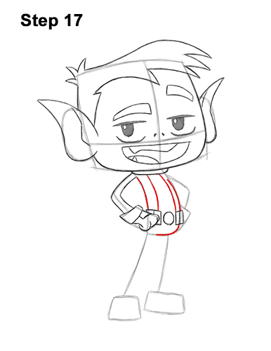 How to Draw Beast Boy Teen Titans Go! Full Body 17