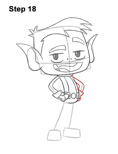 How to Draw Beast Boy Teen Titans Go! Full Body 18