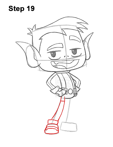 How to Draw Beast Boy Teen Titans Go! Full Body 19