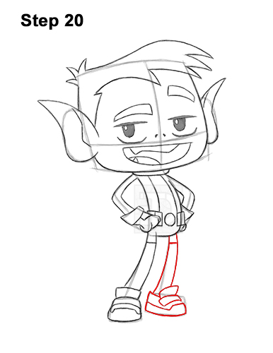 How to Draw Beast Boy Teen Titans Go! Full Body 20