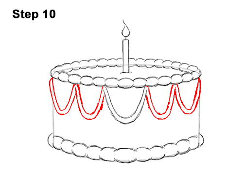 How to Draw Cartoon Birthday Cake Candle 10