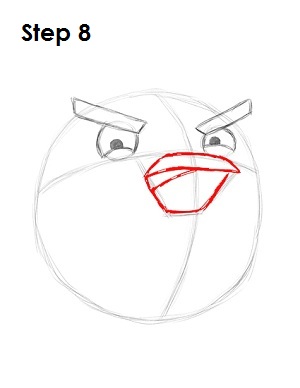 Draw Black Angry Bird Step 8