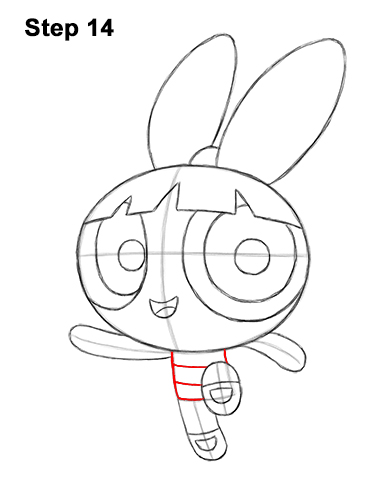 How to Draw Blossom Powerpuff Girls Full Body 14