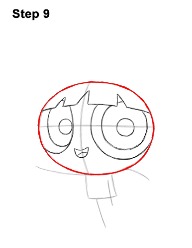 How to Draw Blossom Powerpuff Girls Full Body 9