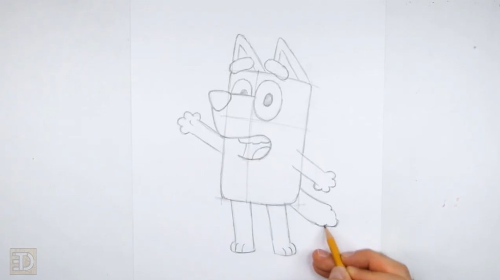 How to Draw Bluey Body and Tail