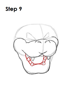 How to Draw Bowser Step 9