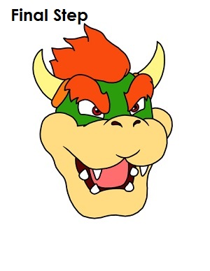 How to Draw Bowser Completed Drawing