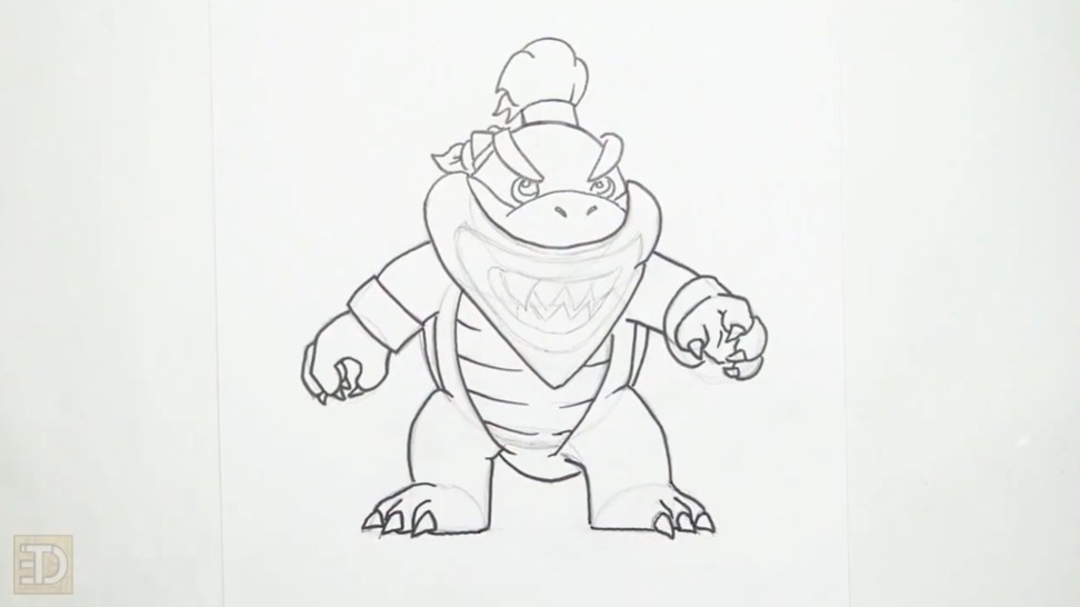 How to Draw Bowser Jr Bandana and Hair