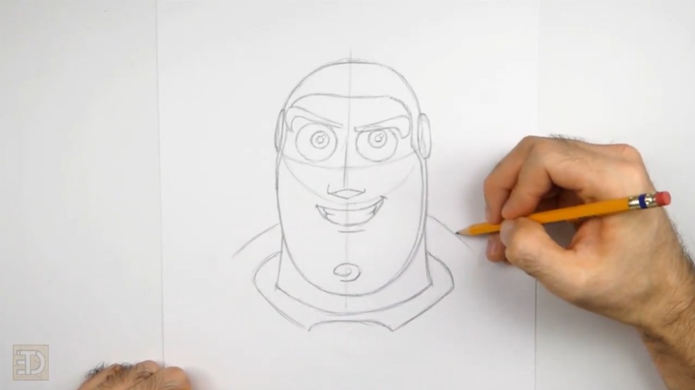 How to Draw Buzz Lightyear Eyes and Smile