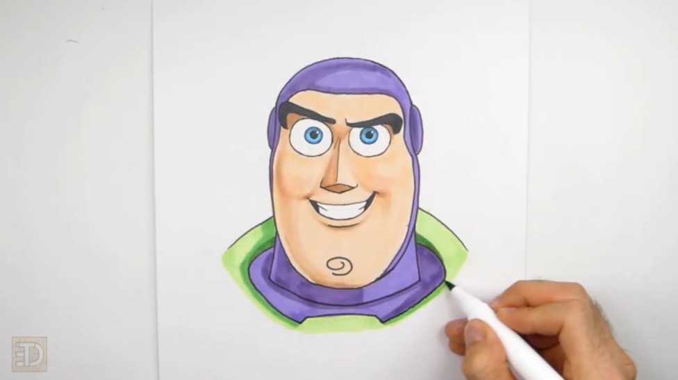 How to Draw Buzz Lightyear Inking