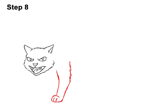 How to Draw Angry Mean Halloween Cartoon Black Cat arched back 8