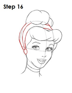 How to Draw Cinderella How to Draw Cinderella Step 16