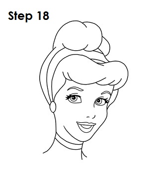 How to Draw Cinderella How to Draw Cinderella Step 18