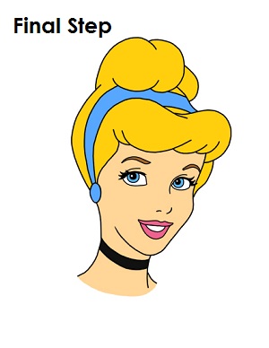 How to Draw Cinderella How to Draw Cinderella Completed Drawing