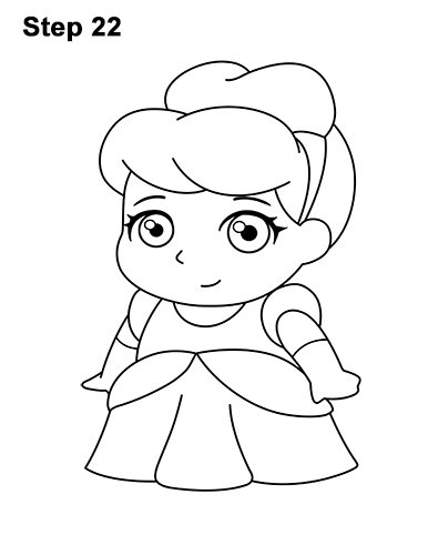 Mini Cinderella Drawing 22 Draw Mini Chibi Little Cinderella 22