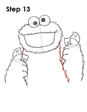 How to Draw Cookie Monster Step 13
