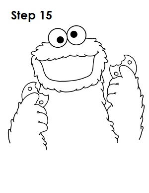 How to Draw Cookie Monster Step 15