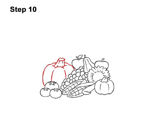 Draw Cartoon Cornucopia 10 How to Draw Cartoon Cornucopia Thanksgiving 10
