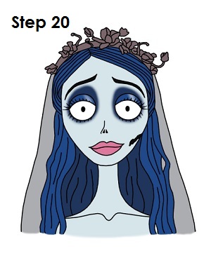 How to Draw Corpse Bride Completed Drawing