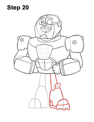 How to Draw Cyborg Teen Titans Go! Full Body 20