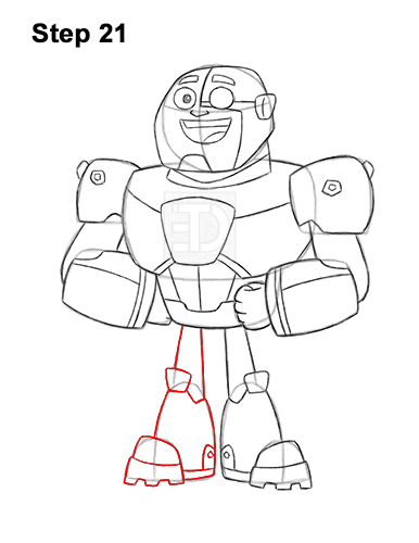 How to Draw Cyborg Teen Titans Go! Full Body 21