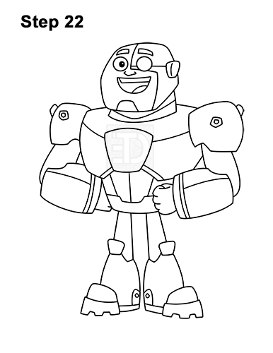 How to Draw Cyborg Teen Titans Go! Full Body 22