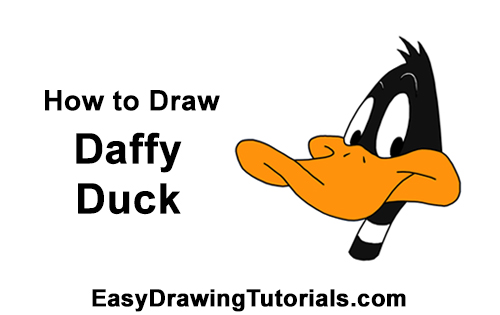 How to Draw Daffy Duck Head Looney Tunes