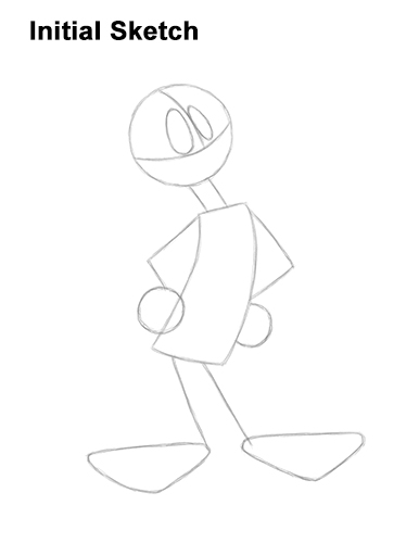 How to Draw Daffy Duck Full Body Looney Tunes Guides Lines