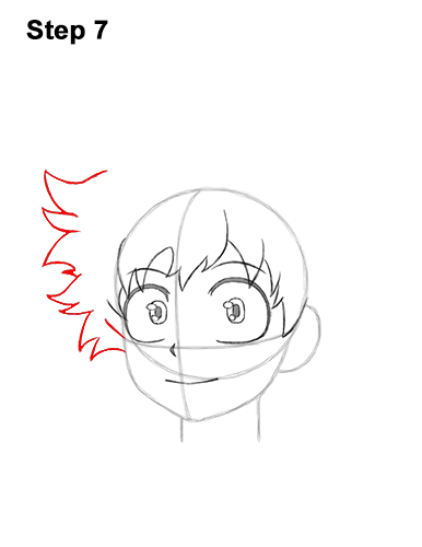 How to Draw Deku Izuku Midoriya Head My Hero Academia 7