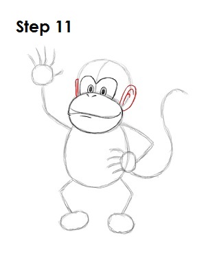 How to Draw Diddy Kong Step 11