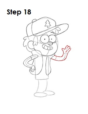 Draw Dipper Pines Step 18