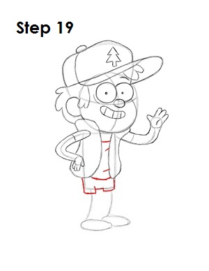Draw Dipper Pines Step 19